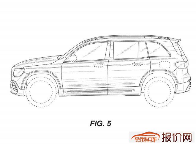 梅赛德斯-AMG GLB 45专利图曝光 四出式排气尾管设计